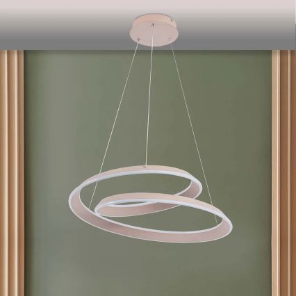LED pakabinamas šviestuvas ant laido CASHMERE LED/75W/230V Ø 60 cm, smėlio spalvos