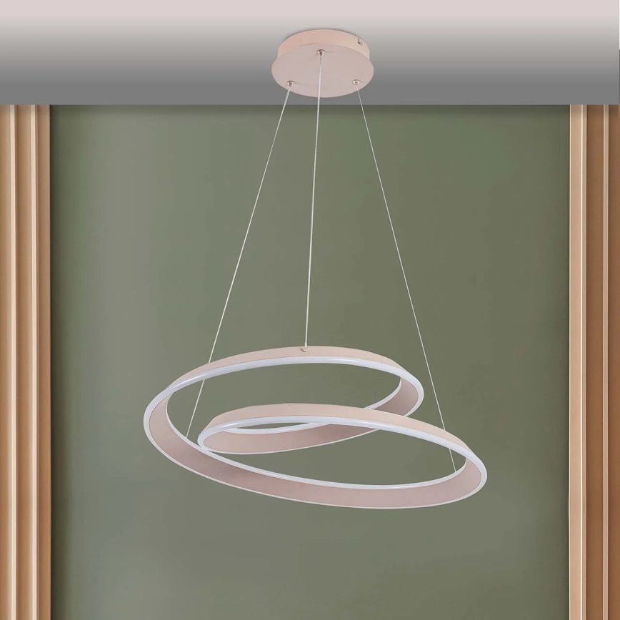 LED pakabinamas šviestuvas ant laido CASHMERE LED/75W/230V Ø 60 cm, smėlio spalvos