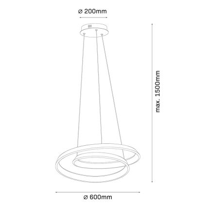 LED pakabinamas šviestuvas ant laido CASHMERE LED/75W/230V Ø 60 cm, smėlio spalvos