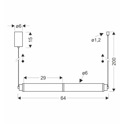 LED pakabinamas šviestuvas ant laido CORTE LED/18W/230V juodas
