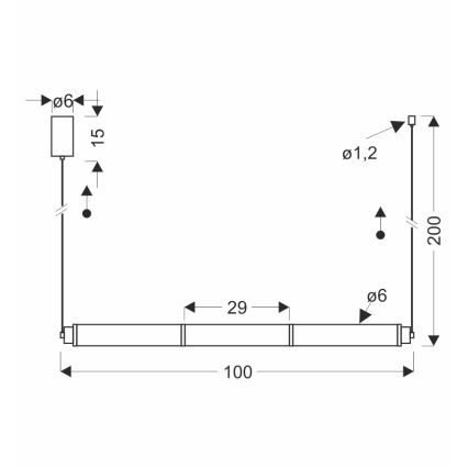LED pakabinamas šviestuvas ant laido CORTE LED/25W/230V juodas