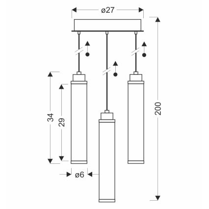 LED pakabinamas šviestuvas ant laido CORTE LED/25W/230V juodas