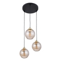 LED pakabinamas šviestuvas ant laido DEVI 3xE27/15W/230V juoda/dūminė smėlio spalva