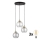 LED pakabinamas šviestuvas ant laido DEVI 3xE27/15W/230V juodas/skaidrus