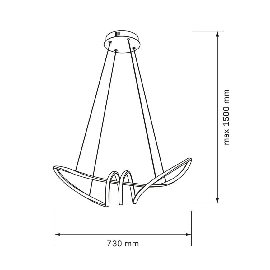 LED pakabinamas šviestuvas ant laido FLAVIA LED/44W/230V juodas