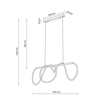 LED pakabinamas šviestuvas ant laido FLEXI LED/45W/230V 4000K juodas