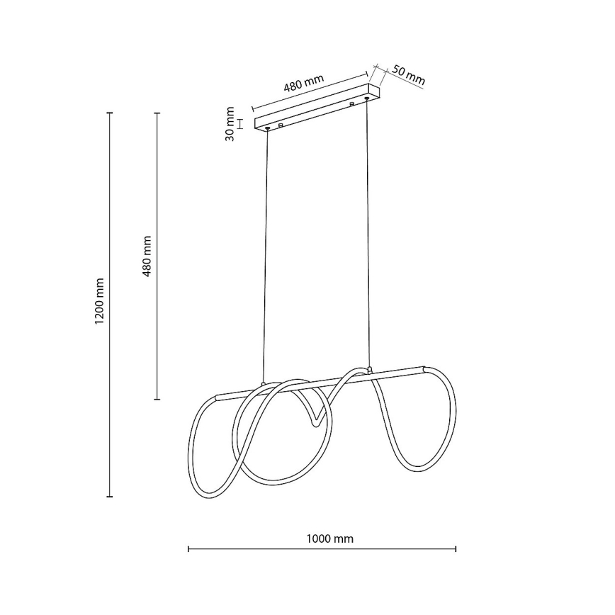 LED pakabinamas šviestuvas ant laido FLEXI LED/45W/230V 4000K juodas