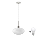 LED pakabinamas šviestuvas ant laido HARMA 1xE27/60W/230V skersmuo 30 cm matinis chromas/balta