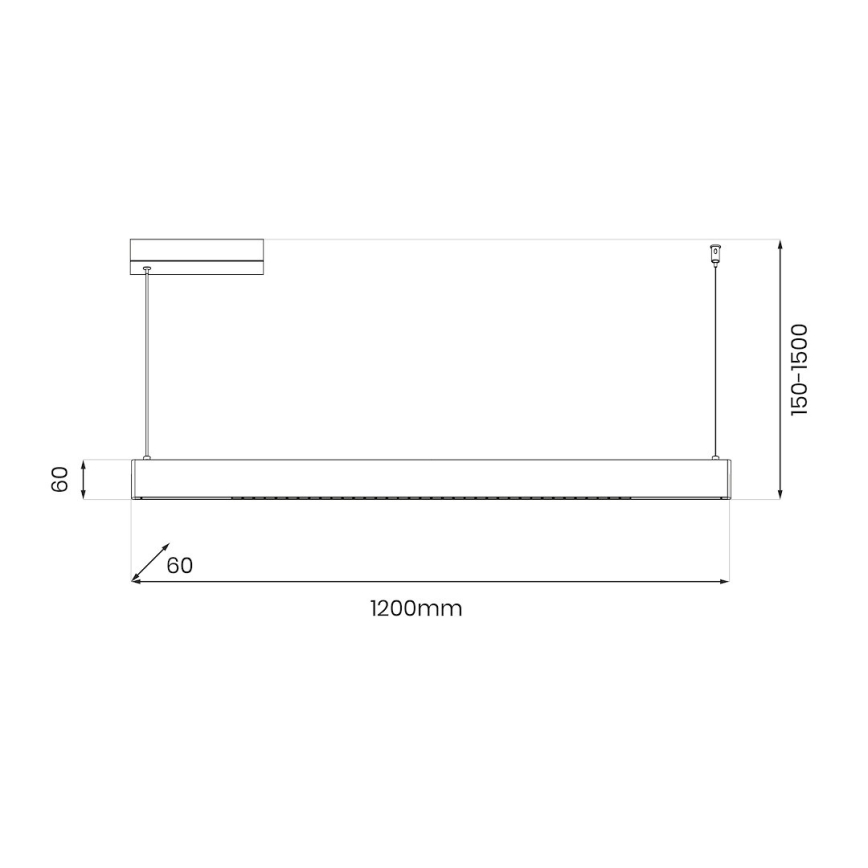 LED pakabinamas šviestuvas ant laido LINEA LED/36W/230V 3000/4000/5700K CRI 90 balta