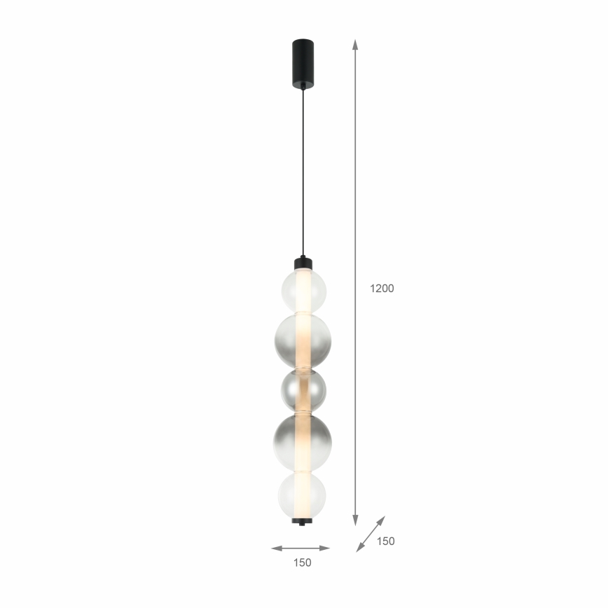 LED pakabinamas šviestuvas ant laido LUMMI LED/19W/230V juodas/dūminis