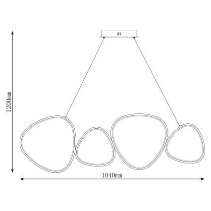 LED pakabinamas šviestuvas ant laido PETRA LED/48W/230V 4000K juodas