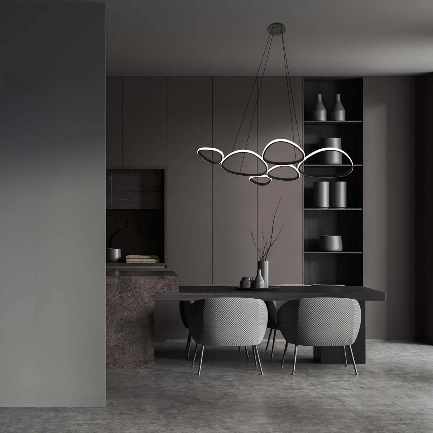 LED pakabinamas šviestuvas ant laido PETRA LED/58W/230V 4000K juodas