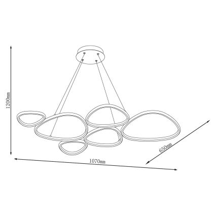 LED pakabinamas šviestuvas ant laido PETRA LED/58W/230V 4000K juodas