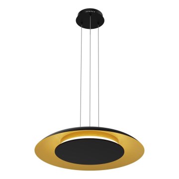 LED pakabinamas šviestuvas ant laido PIATTINO LED/30W/230V 2700/3200/4000K, skersmuo 40 cm, juoda/auksinė