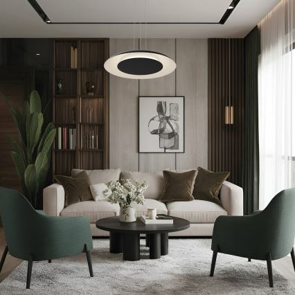 LED pakabinamas šviestuvas ant laido PIATTINO LED/30W/230V 2700/3200/4000K Ø 40 cm juodas