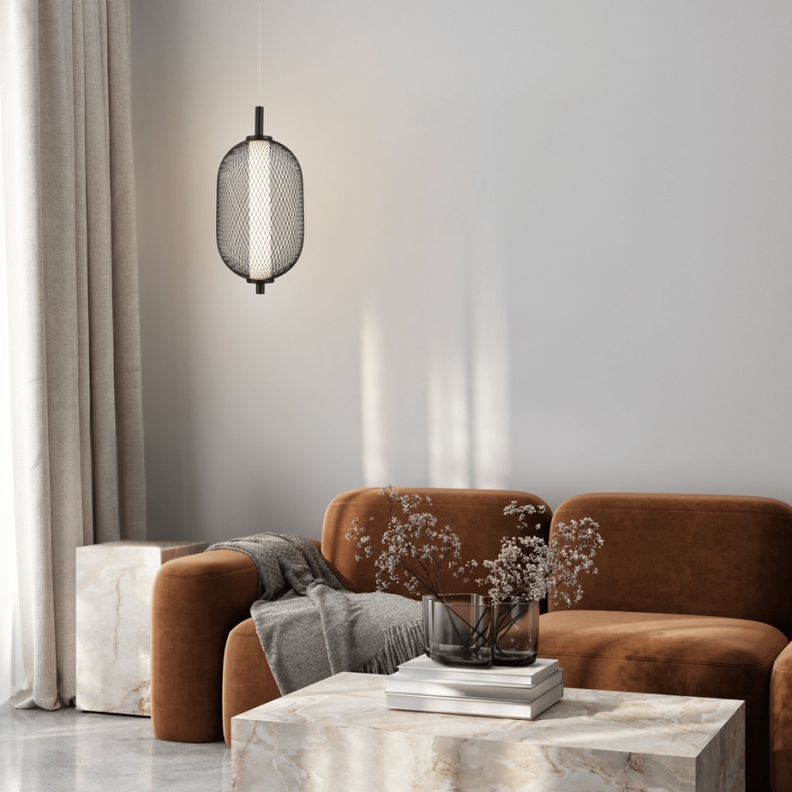 LED pakabinamas šviestuvas ant laido PUMA LED/10W/230V skersmuo 15 cm juodas