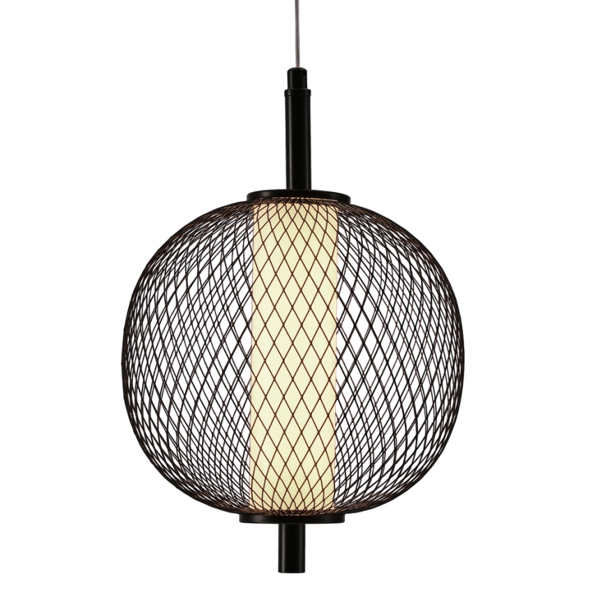 LED pakabinamas šviestuvas ant laido PUMA LED/10W/230V, skersmuo 20 cm, juodas
