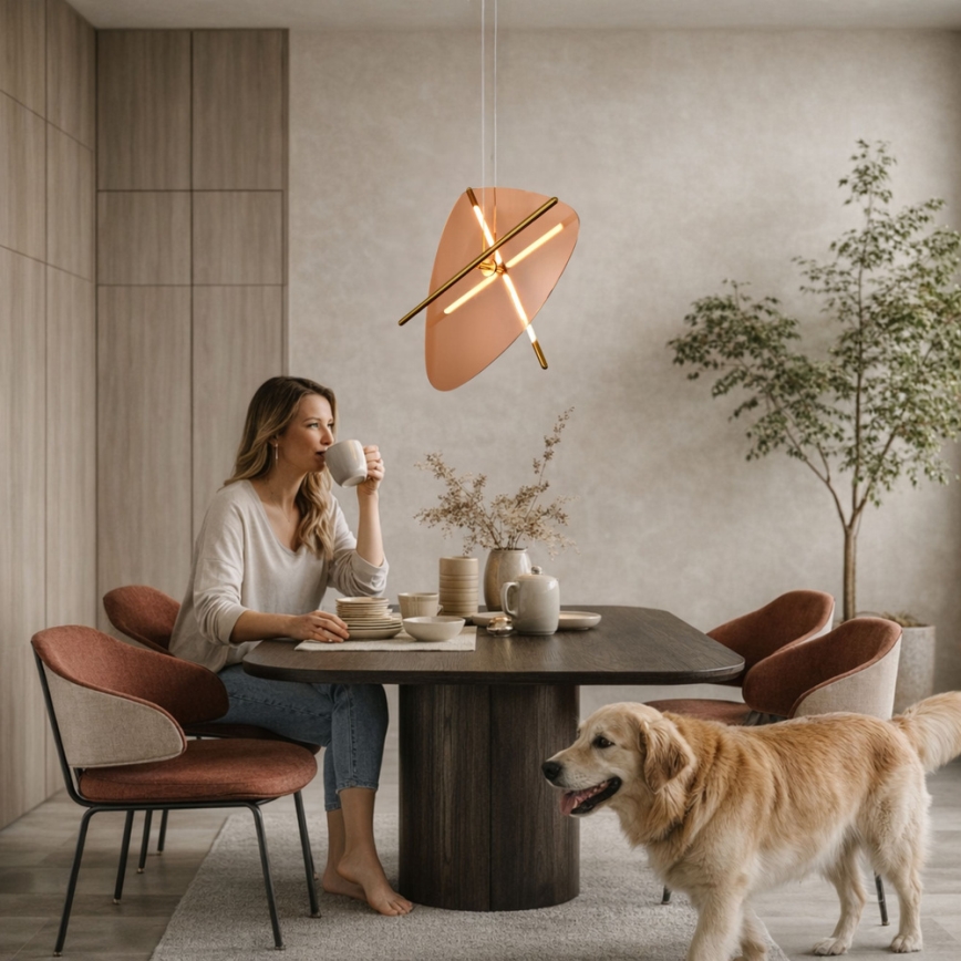 LED pakabinamas šviestuvas ant laido RELAX LED/15W/230V auksinė/dūminė ruda