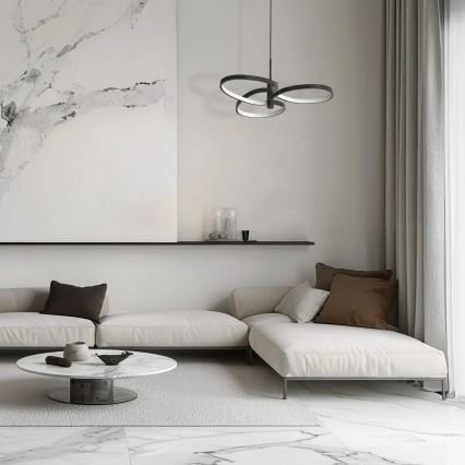 LED pakabinamas šviestuvas ant laido RIBBON, 25 W, 230 V, 4000 K, juodas