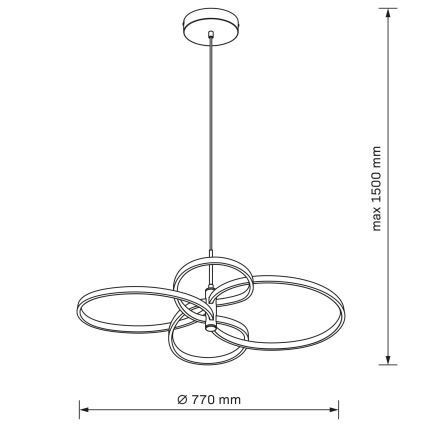 LED pakabinamas šviestuvas ant laido RIBBON LED/37W/230V 4000K juodas