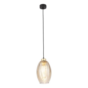 LED pakabinamas šviestuvas ant laido SEBO 1xE27/15W/230V juodas/dūminės smėlio spalvos