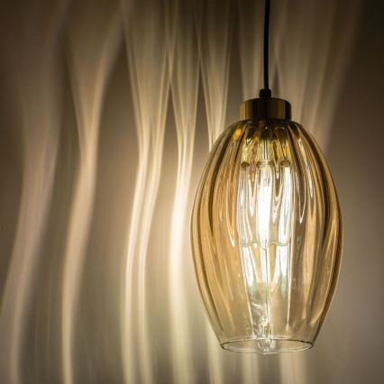 LED pakabinamas šviestuvas ant laido SEBO 1xE27/15W/230V juodas/dūminės smėlio spalvos