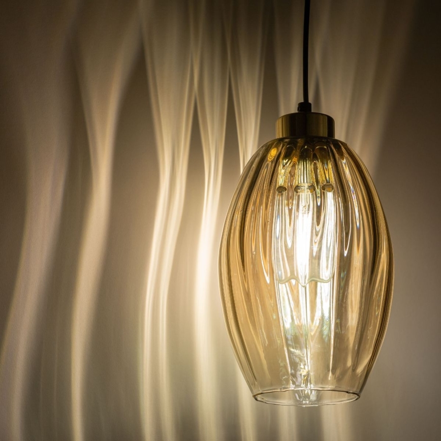 LED pakabinamas šviestuvas ant laido SEBO 1xE27/15W/230V juodas/dūminės smėlio spalvos