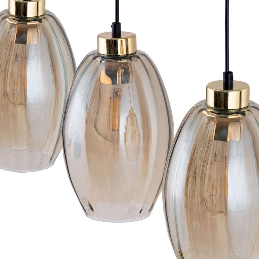 LED pakabinamas šviestuvas ant laido SEBO 1xE27/15W/230V juodas/dūminės smėlio spalvos