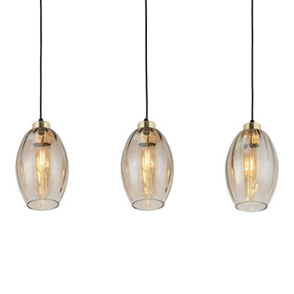 LED pakabinamas šviestuvas ant laido SEBO 3xE27/15W/230V – juodos / rūkyto smėlio spalvos