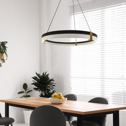 LED pakabinamas šviestuvas ant laido TRIANGLE LED/40W/230V 3000/4000/6000K skersmuo 60 cm juodas