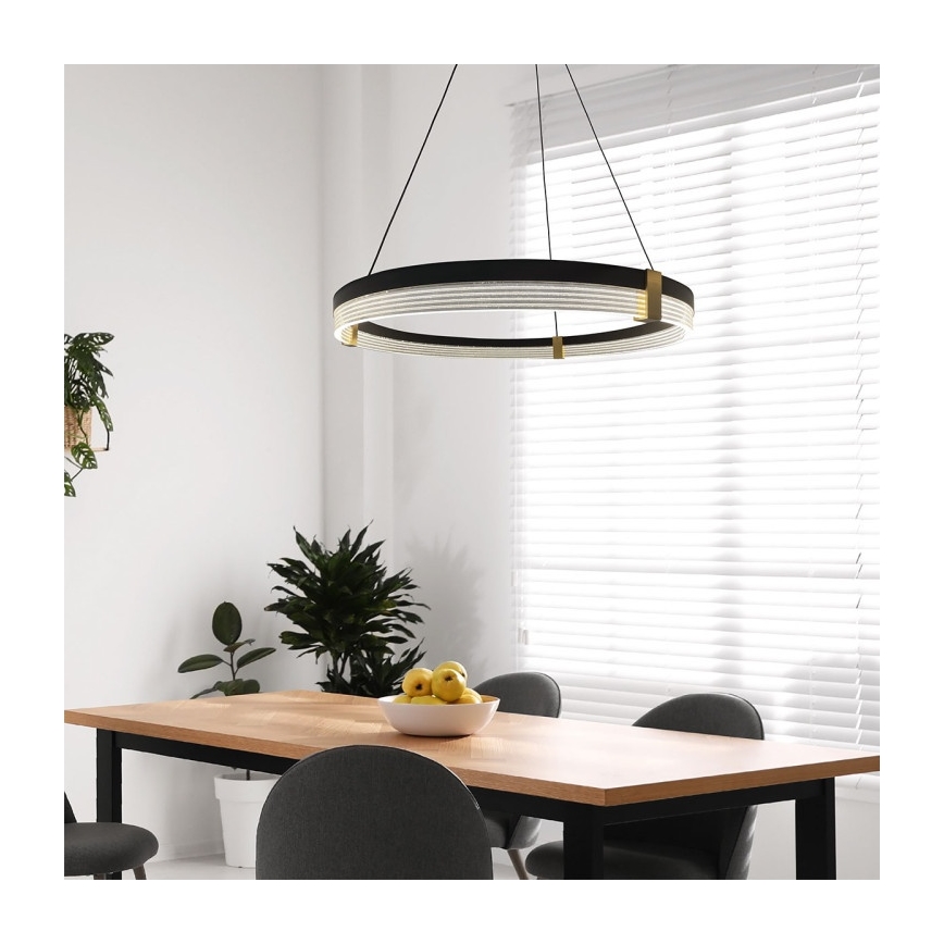 LED pakabinamas šviestuvas ant laido TRIANGLE LED/40W/230V 3000/4000/6000K skersmuo 60 cm juodas