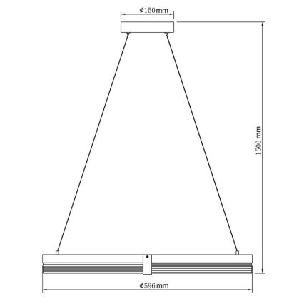 LED pakabinamas šviestuvas ant laido TRIANGLE LED/40W/230V 3000/4000/6000K skersmuo 60 cm juodas