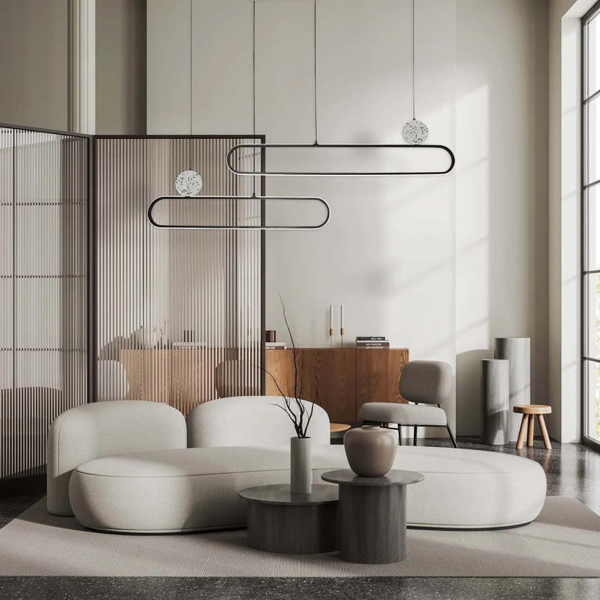 LED pakabinamas šviestuvas ant troselio FLORENTYNA LED/48W/230V 4000K juoda/balta