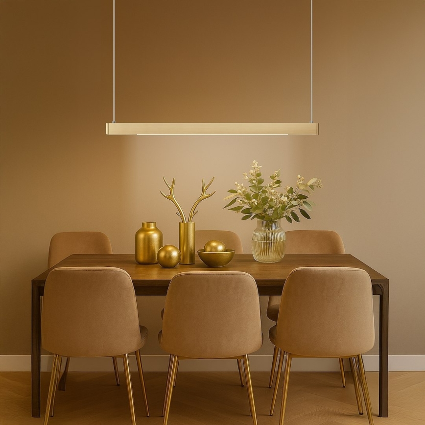 LED pakabinamas šviestuvas ant troso LINEA LED/36W/230V 3000/4000/5700K CRI 90 auksinis