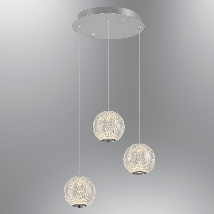 LED Pakabinamas šviestuvas CREMONA 3xLED/5W/230V 3000K matinis chromas