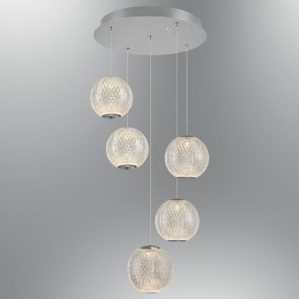 LED Pakabinamas šviestuvas CREMONA 5xLED/5W/230V 3000K matinė chromas