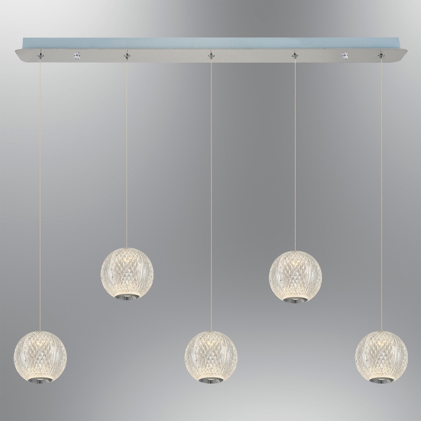 LED pakabinamas šviestuvas CREMONA 5xLED/5W/230V 3000K matinė chromas