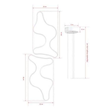LED Pakabinamas šviestuvas DUPLE ARTISAN LED/80W/230V 6500K baltas