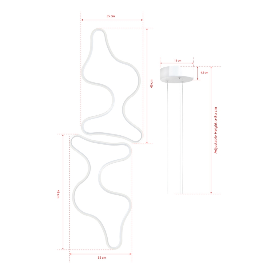 LED Pakabinamas šviestuvas DUPLE ARTISAN LED/80W/230V 6500K baltas