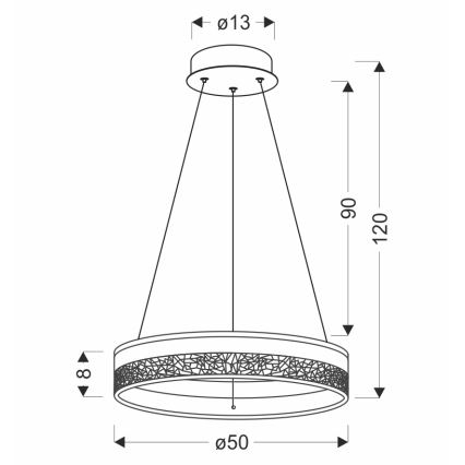 LED Pakabinamas šviestuvas FROZI LED/32W/230V, 50 cm, balta