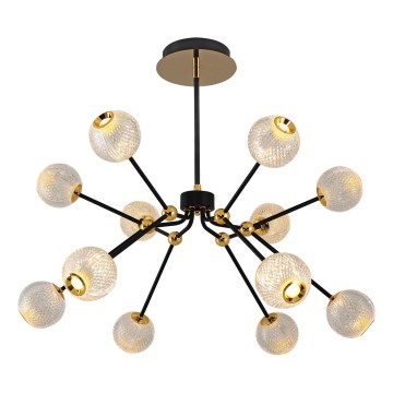 LED pakabinamas šviestuvas GELA 12xLED/5W/230V 3000K juoda/aukso
