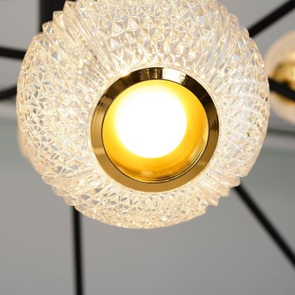 LED pakabinamas šviestuvas GELA 12xLED/5W/230V 3000K juoda/aukso