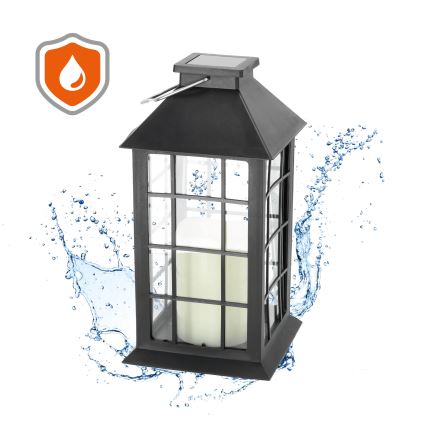LED Pakabinamas šviestuvas, įkraunamas saulės energija LED/0,02W/1,2V 1xAA 2700K IP44 200 mAh juoda