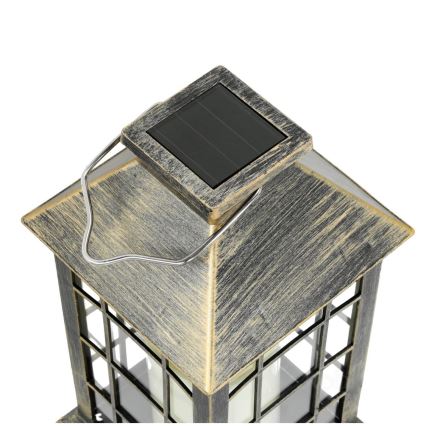 LED Pakabinamas šviestuvas, įkraunamas saulės energija LED/0,02W/1,2V 1xAA 2700K IP44 200 mAh patina