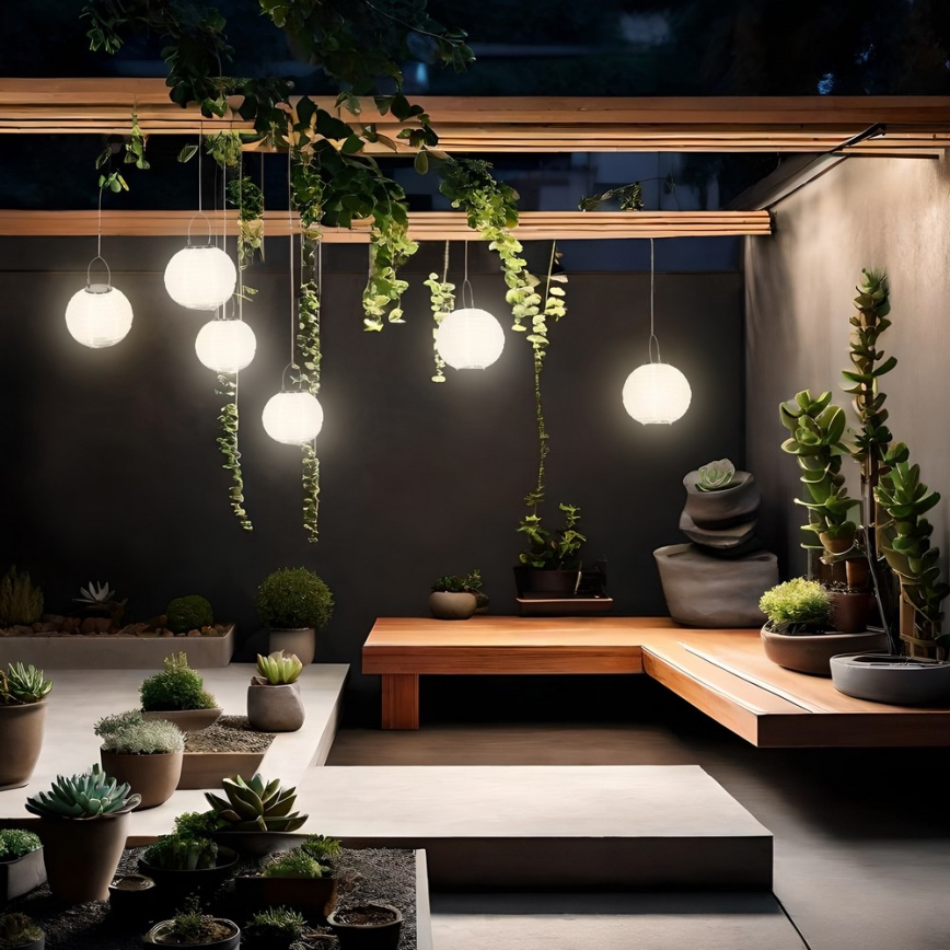 LED Pakabinamas šviestuvas, įkraunamas saulės energija LED/0,02W/1,2V 3000K IP44 1xAAA 100 mAh