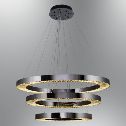 LED Pakabinamas šviestuvas JESI LED/99W/230V 3000K skersmuo 100 cm sidabrinis