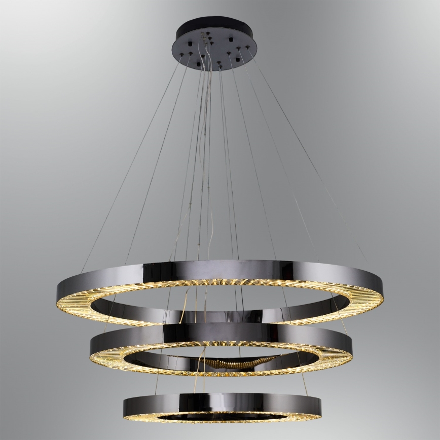 LED Pakabinamas šviestuvas JESI LED/99W/230V 3000K skersmuo 100 cm sidabrinis