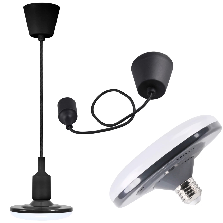 LED pakabinamas šviestuvas KIKI 1xE27/10W/230V juoda