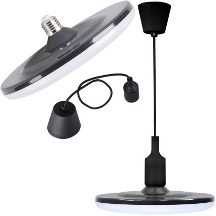 LED pakabinamas šviestuvas KIKI 1xE27/15W/230V juoda