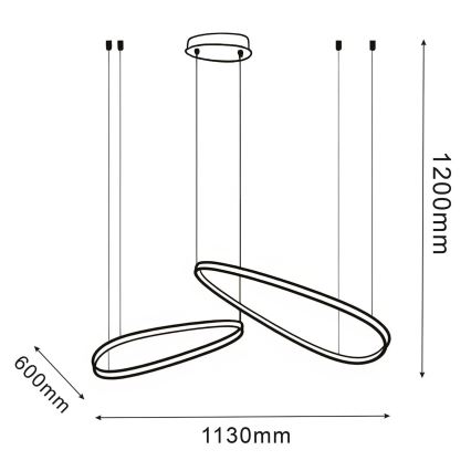 LED pakabinamas šviestuvas su kabeliu MICHELLE LED/48W/230V 4000K juodas